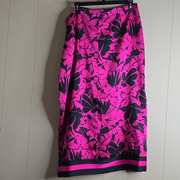 MICHEAL Micheal Kors Palm Print Faux Wrap Midi Skirt 12 - Picture 11 of 13